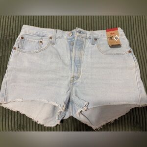 Levi's Light Blue High Waist Women Shorts